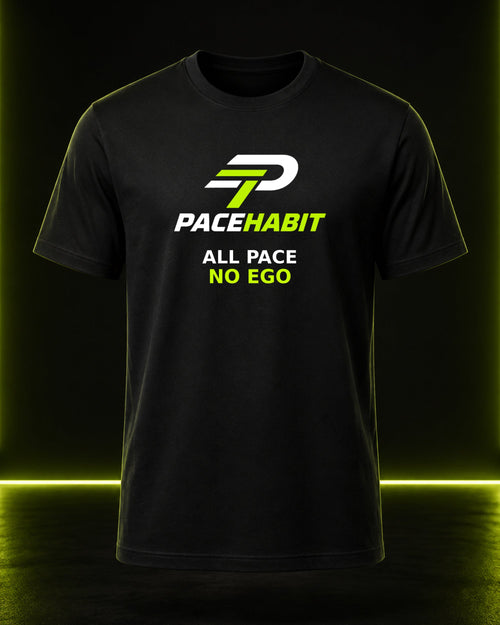 PACEHABIT All Pace No Ego Running Tee black running tee front view