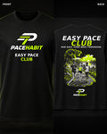 PACEHABIT Easy Pace Club Running Tee black running tee front and back product view
