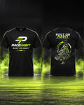 PACEHABIT Built on Habit black running tee showing front and back prints