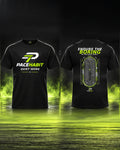 PACEHABIT Endure the Boring black running tee showing front and back prints