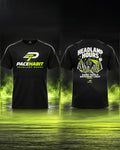 PACEHABIT Headlamp Hours black running tee showing front and back prints