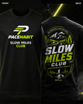 PACEHABIT Slow Miles Club Running Tee black running tee front and back product view