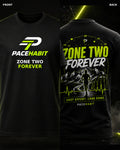 PACEHABIT Zone Two Forever Running Tee black running tee front and back product view