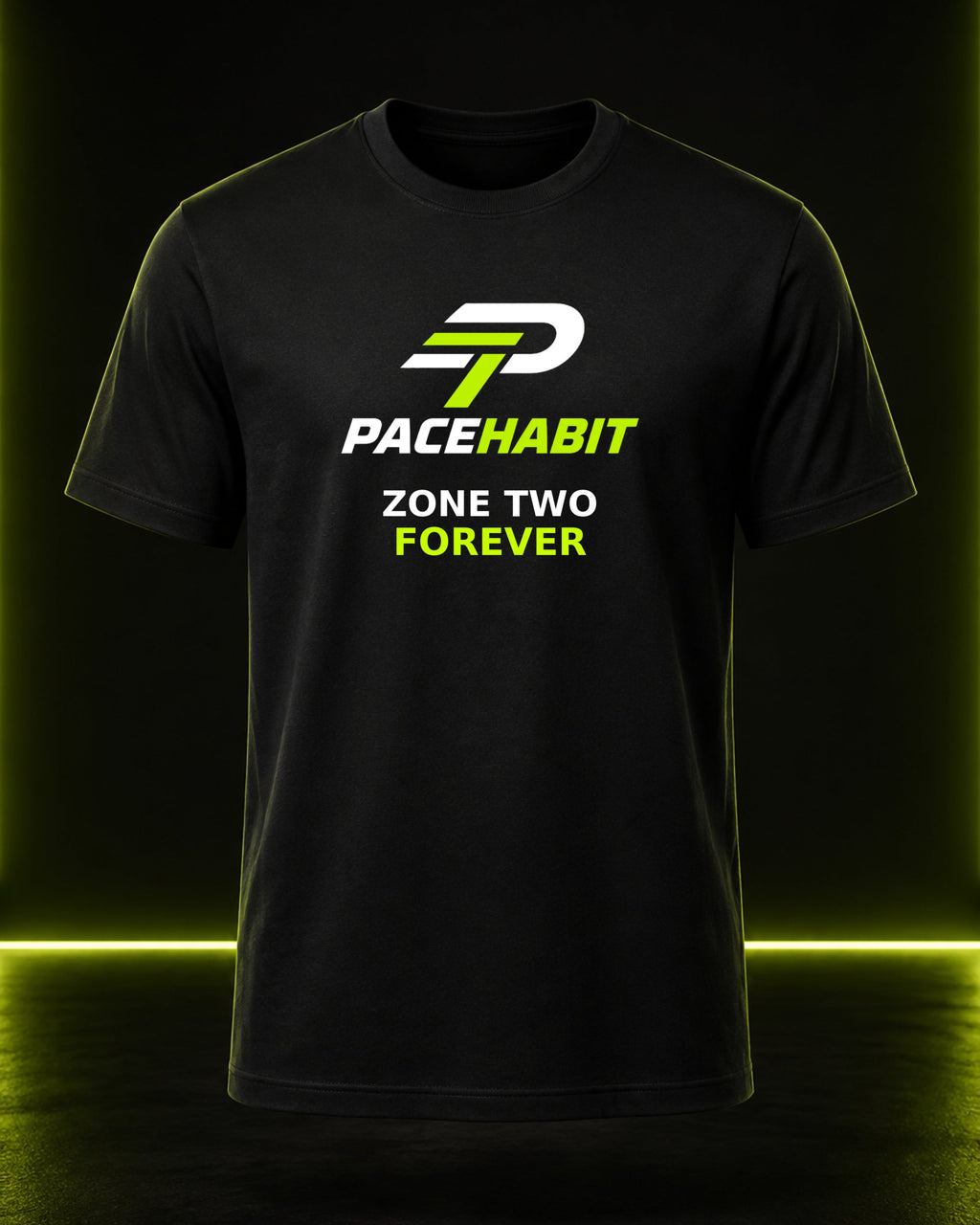 PACEHABIT Zone Two Forever Running Tee black running tee front view