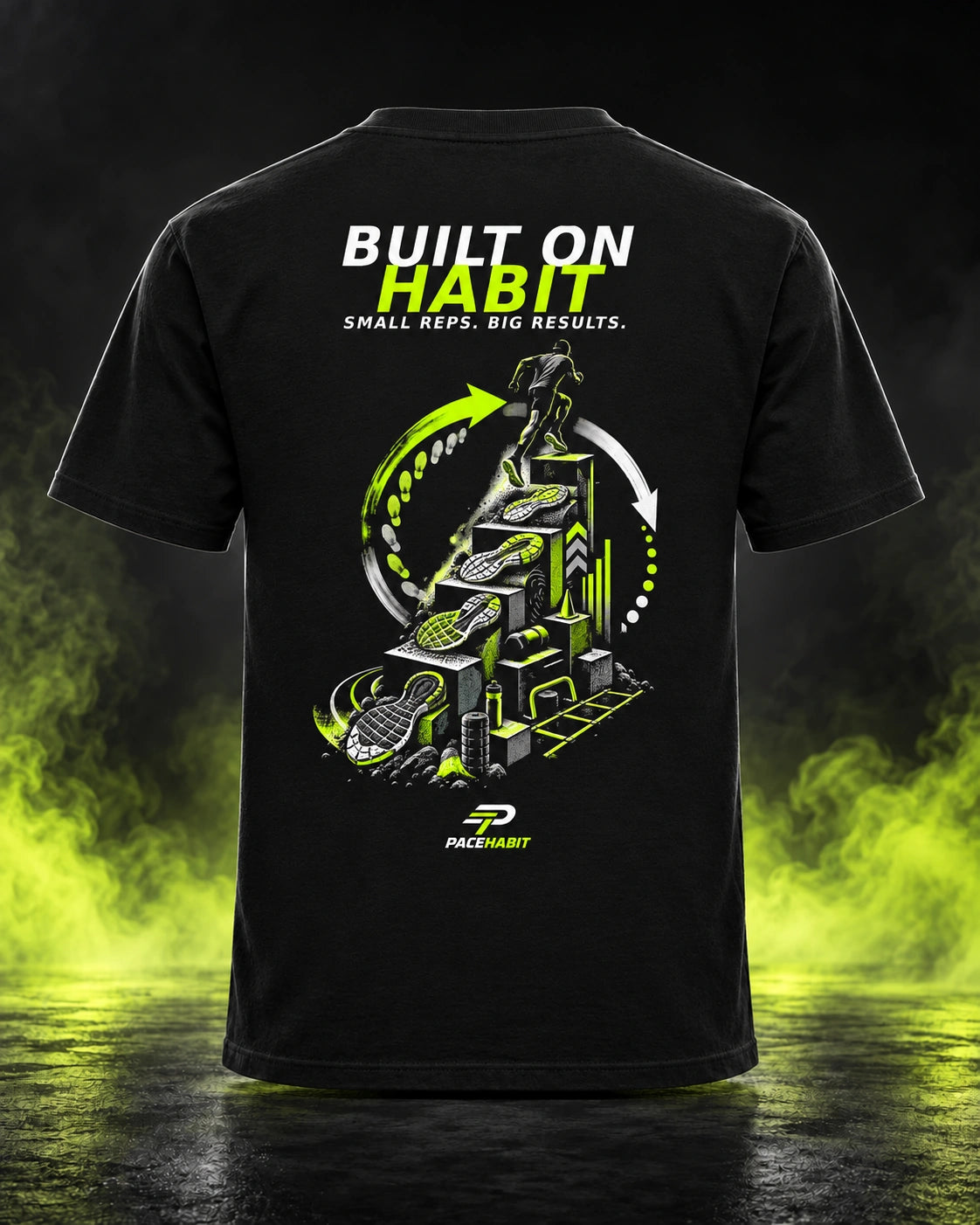 PACEHABIT Built on Habit Running Tee — back view