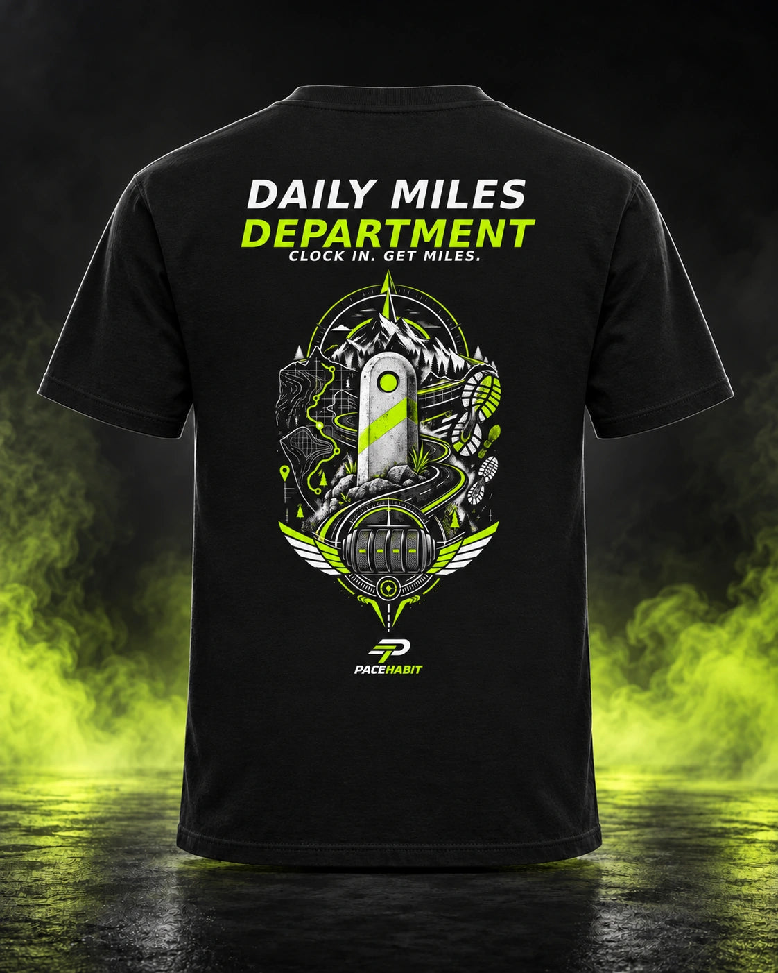 PACEHABIT Daily Miles Department Running Tee — back view