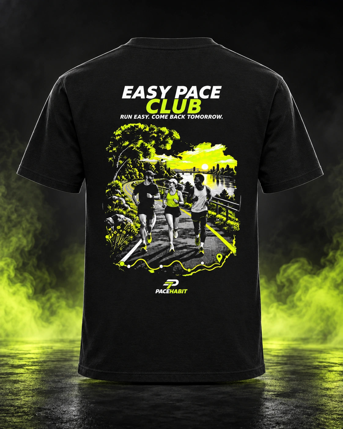 PACEHABIT Easy Pace Club Running Tee — back view