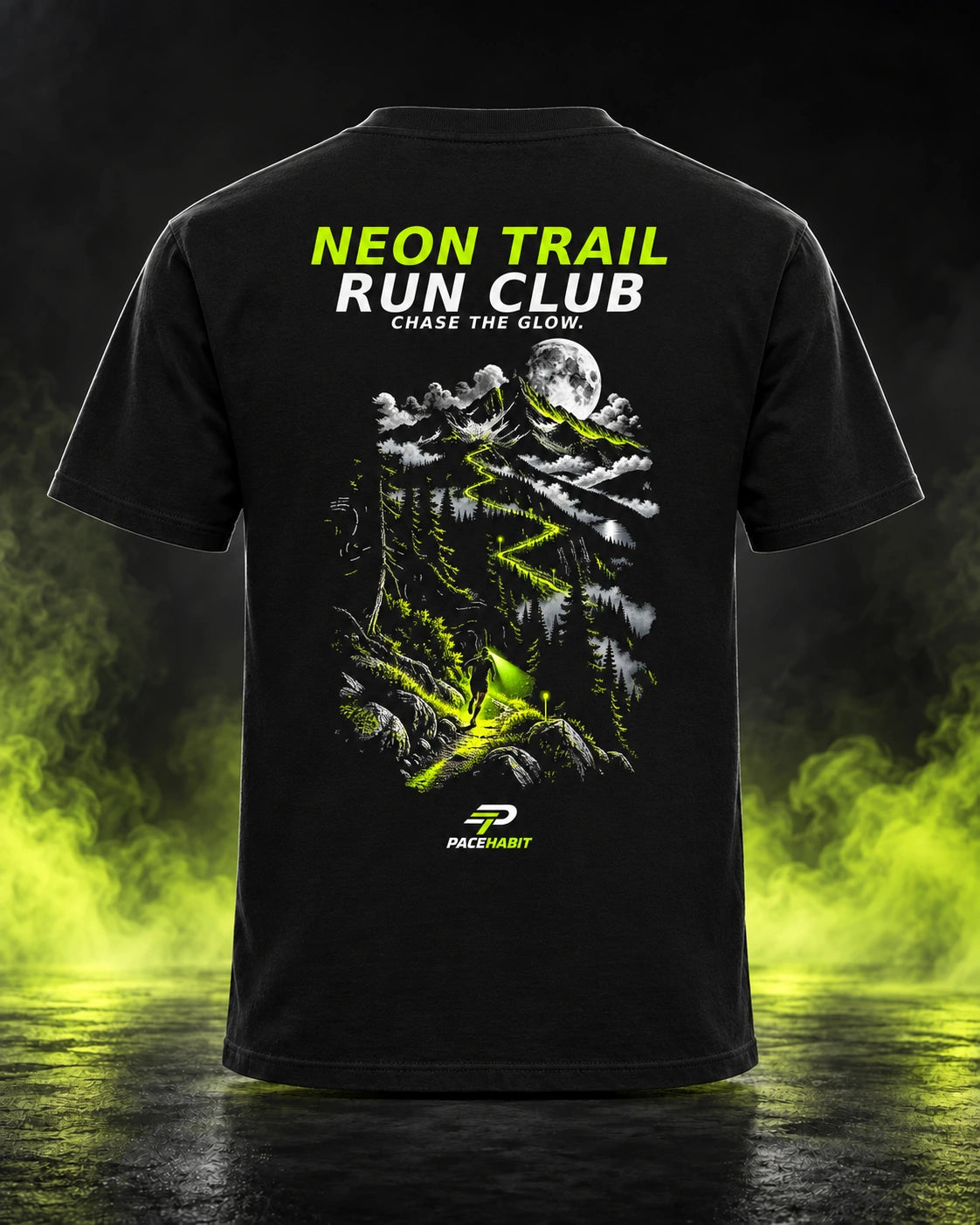 PACEHABIT Neon Trail Run Club Running Tee — back view