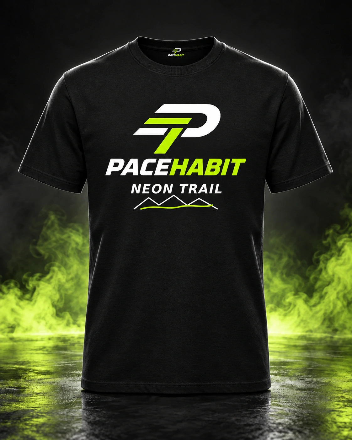 PACEHABIT Neon Trail Run Club Running Tee — front view