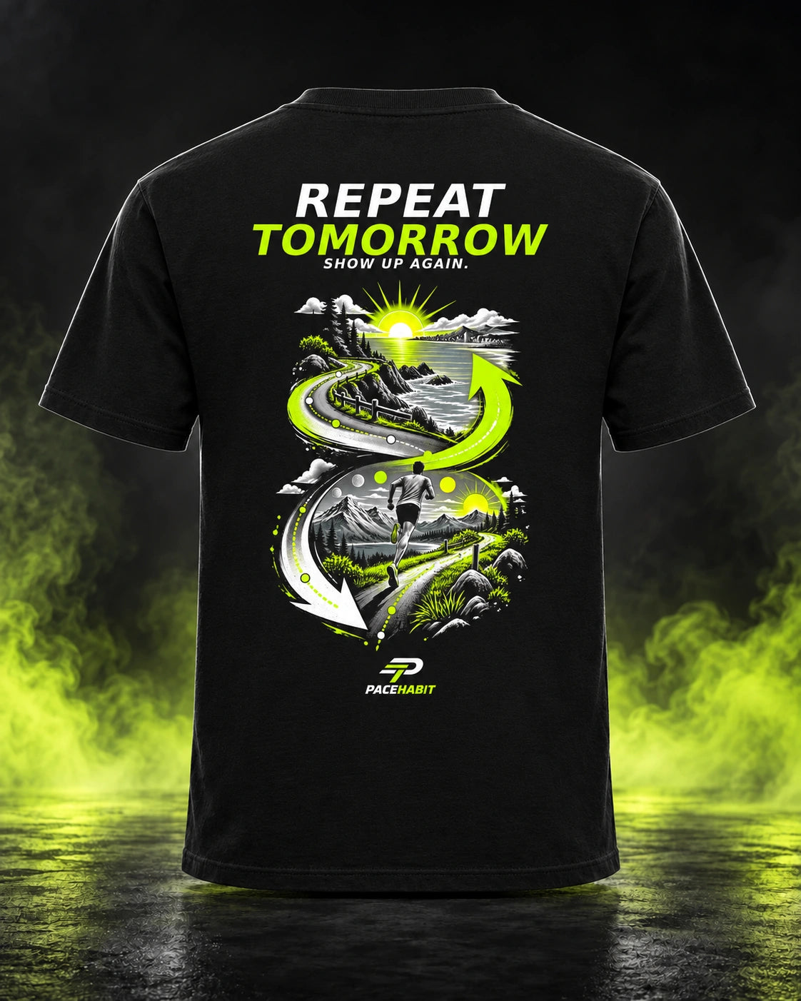 PACEHABIT Repeat Tomorrow Running Tee — back view