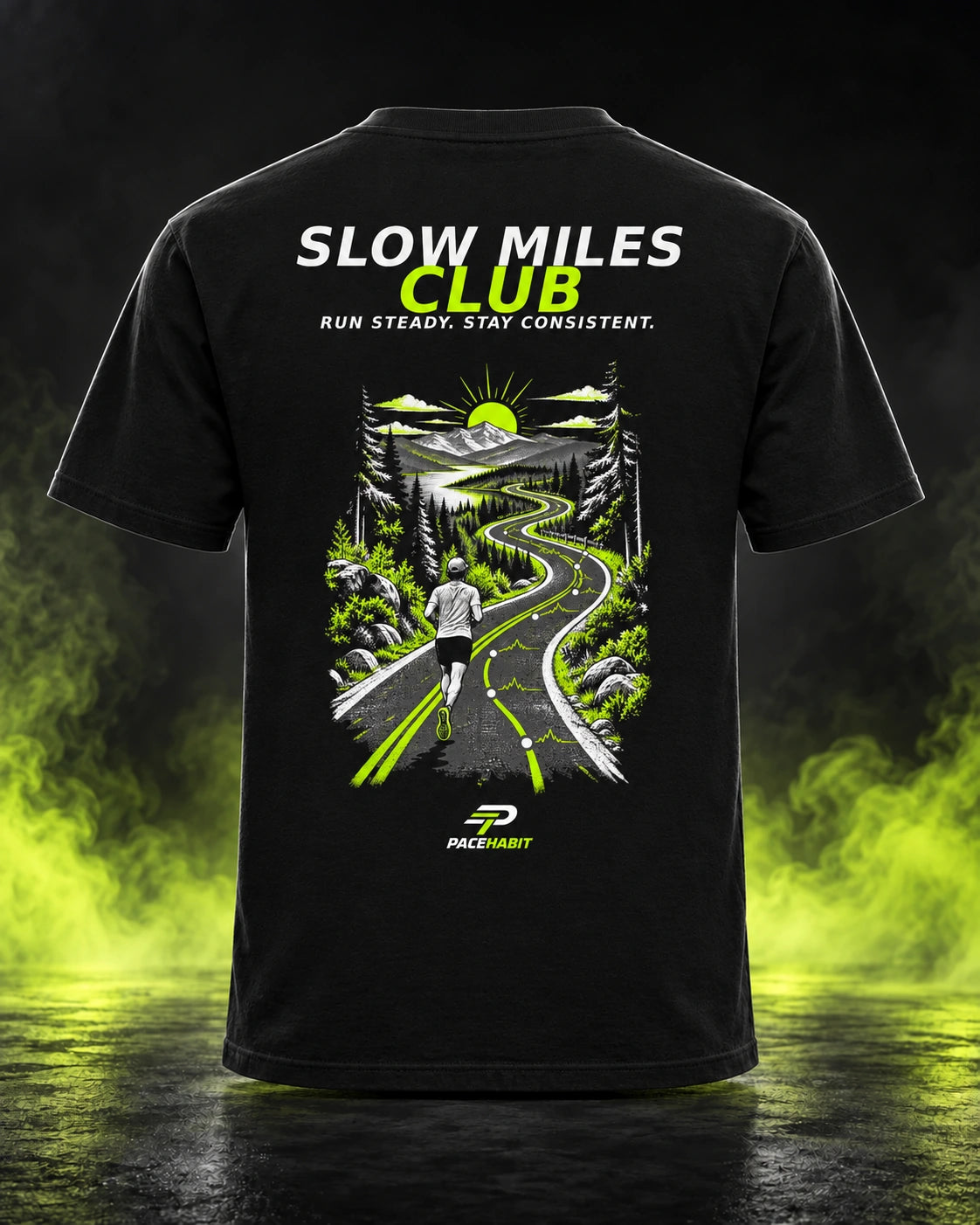 PACEHABIT Slow Miles Club Running Tee — back view