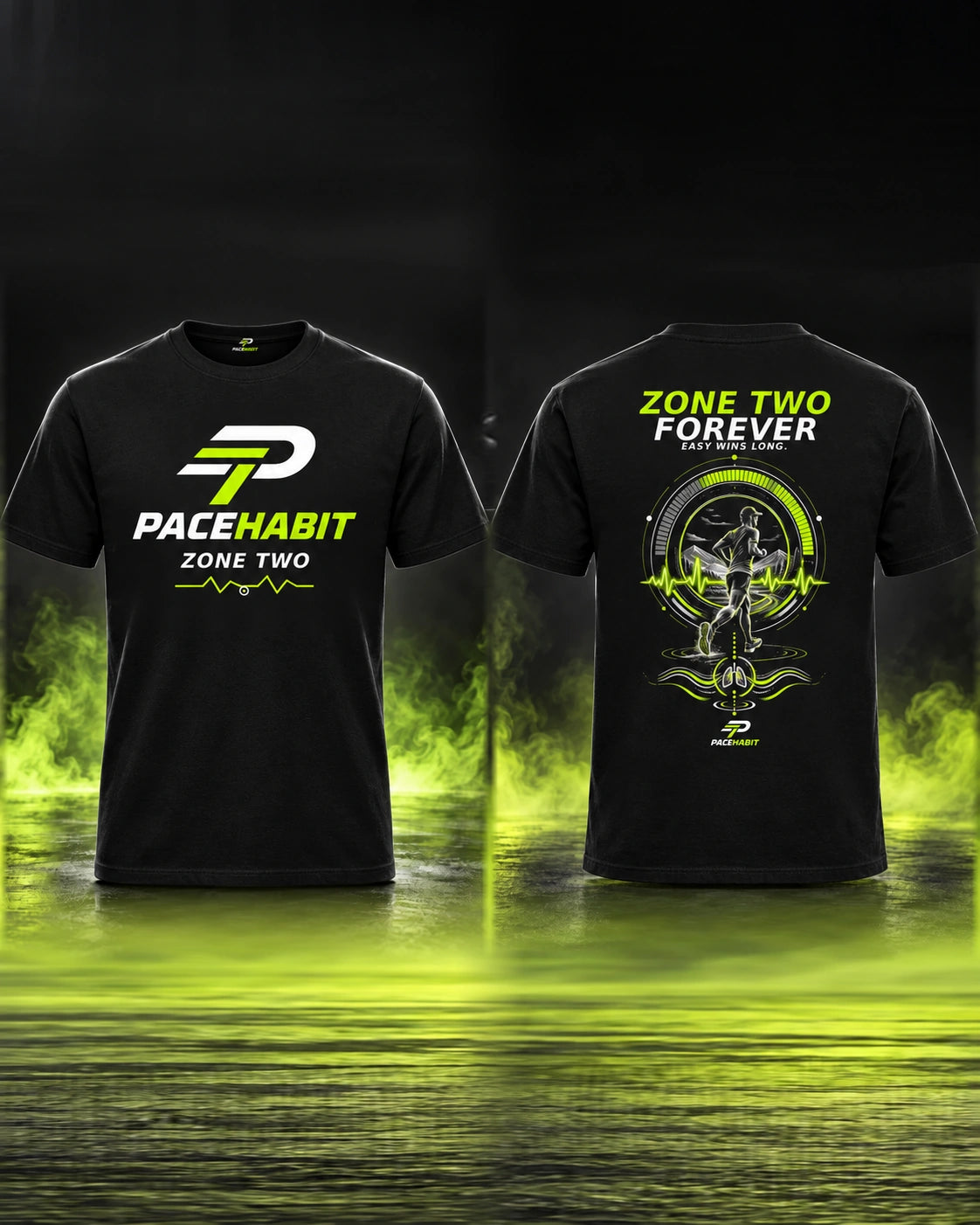 PACEHABIT Zone Two Forever Running Tee — front and back view